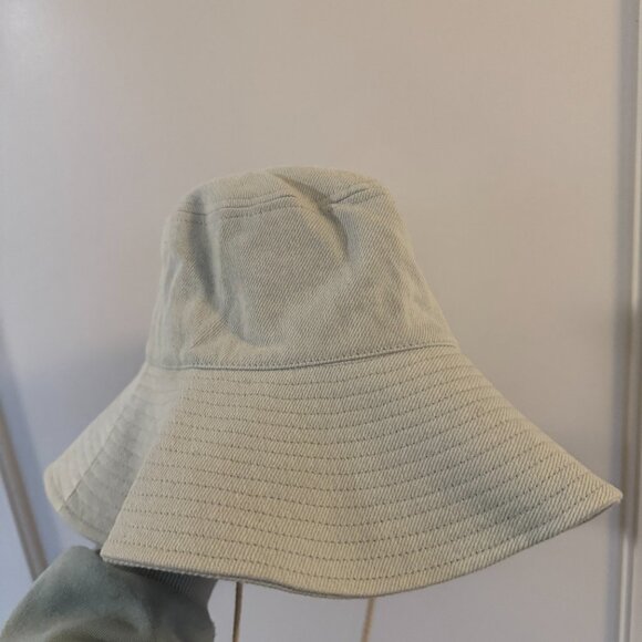 NWT Isabel Marant Denim Bucket Hat Fisherman Embroidered Logo Light Blue - Picture 6 of 8